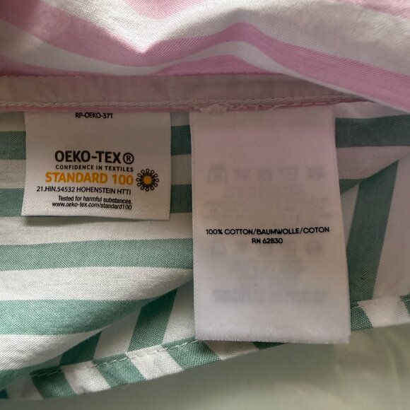 Lands' End preppy stripe boyfriend tunic long sleeve collared button down XSP - Picture 10 of 11